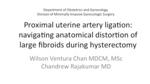 Proximal Uterine Artery Ligation Navigating Anatomical Distortion of Large Fibroids During Hysterectomy