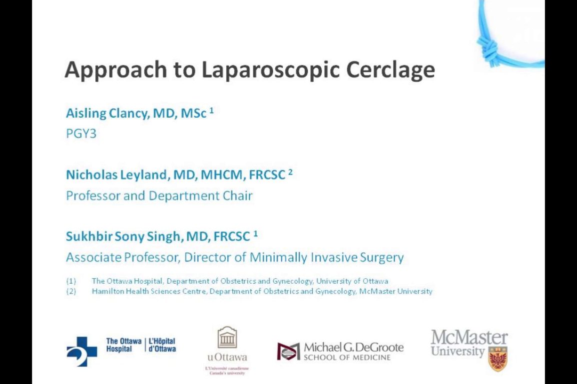Approach to Laparoscopic Cerclage