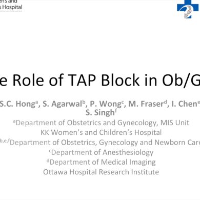 The Role of TAP Block in OBGYN