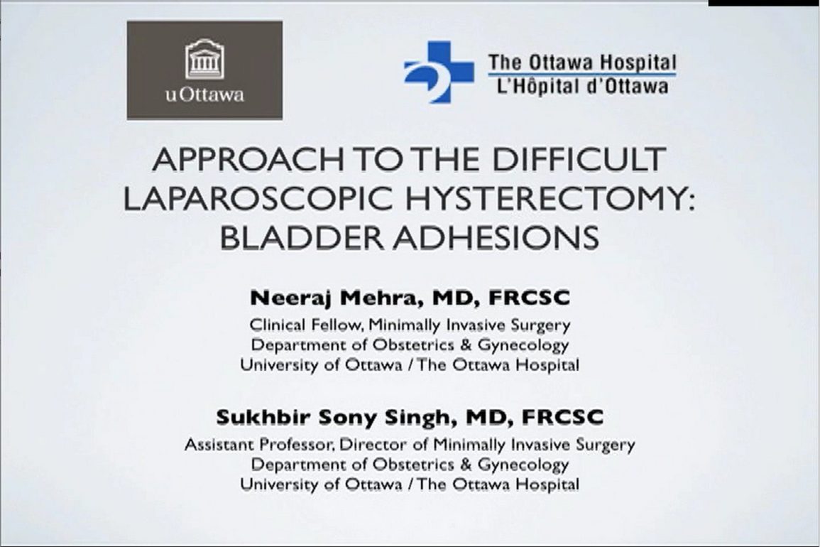 Approach to the Difficult Laparoscopic Hysterectomy Bladder Adhesions