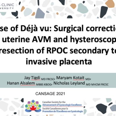 Surgical Correction of a Uterine AVM and Hysteroscopic Resection of RPOC Secondary