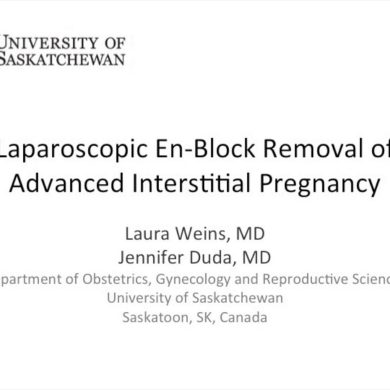 Laparoscopic En-Block Removal of Advanced Interstitial Pregnancy