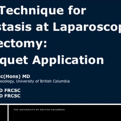 Novel Technique for Hemostasis at Laparoscopic Myomectomy Tourniquet Application