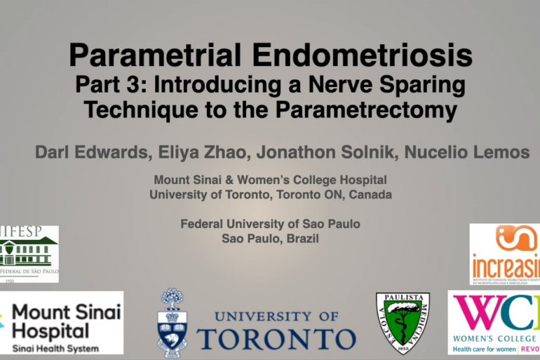 Parametrial Endometriosis Part 3 Introducing a Nerve Sparing Technique to the Parametrectomy