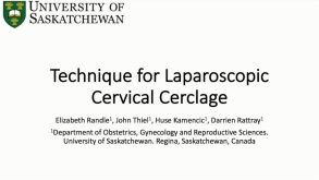 Technique for Laparoscopic Cervical Cerclage 19 Technique for Laparoscopic Cervical Cerclage