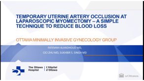 Temporary Uterine Artery Occlusion at Laparoscopic Myomectomy - A Simple Technique to Reduce Blood Loss