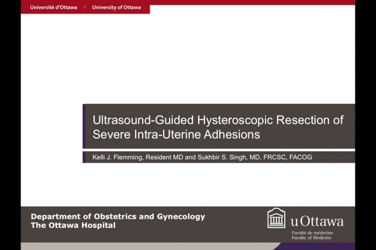 Ultrasound-Guided Hysteroscopic Resection of Severe Intra-Uterine Adhesions