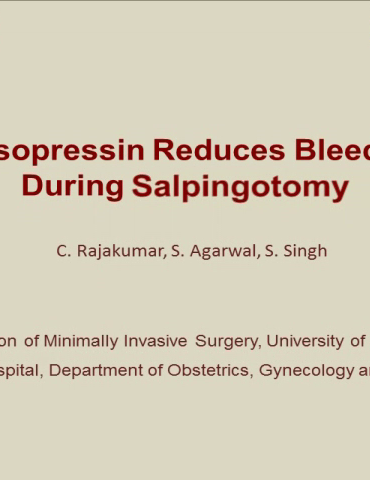 Vasopressin Reduces Bleeding During Salpingotomy