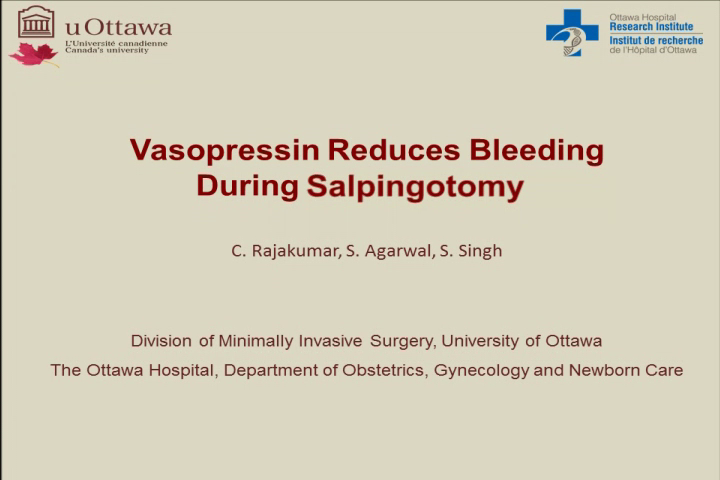 Vasopressin Reduces Bleeding During Salpingotomy