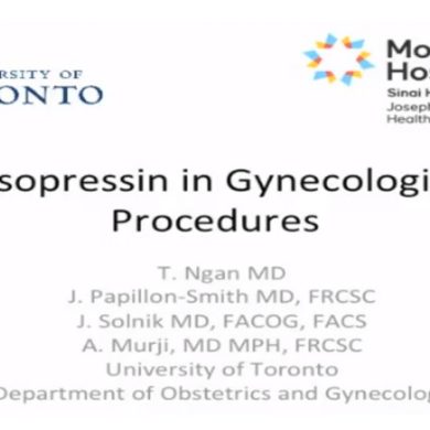 Vasopressin in Gynecological Procedures