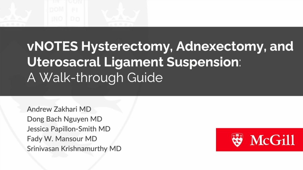 Hysterectomy Adnexectomy And Uterosacral Ligament Suspension