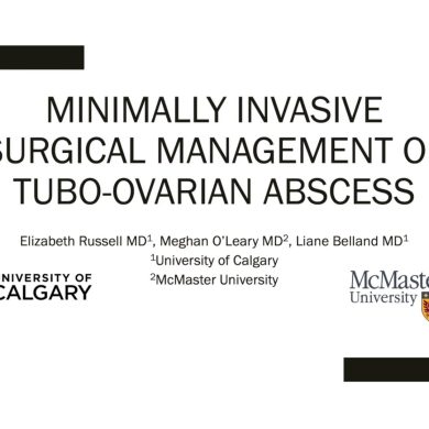 Minimally Invasive Surgical Management of Tubo-Ovarian Abscess