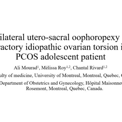 Unilateral uterosacral oophoropexy for refractory idiopathic ovarian torsion in a PCOS adolescent patient