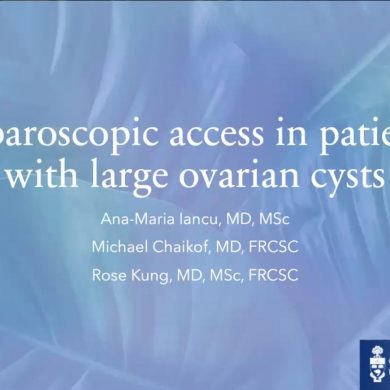 Laparoscopic access in patients with large ovarian cysts