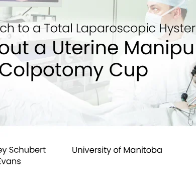 Approach to a Total Laparoscopic Hysterectomy Without a Uterine Manipulator and Colpotomy Cup