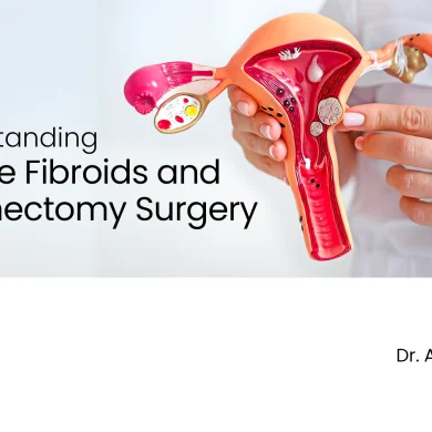 Graphic with Understanding Uterine Fibroids and Myomectomy Surgery written on it